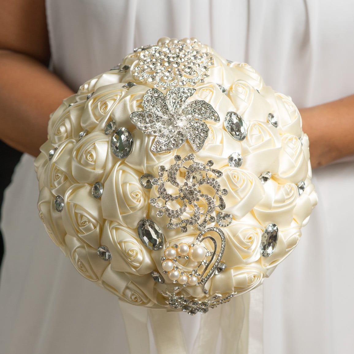 BFI-021 Ivory Satin Flower BOUQUET